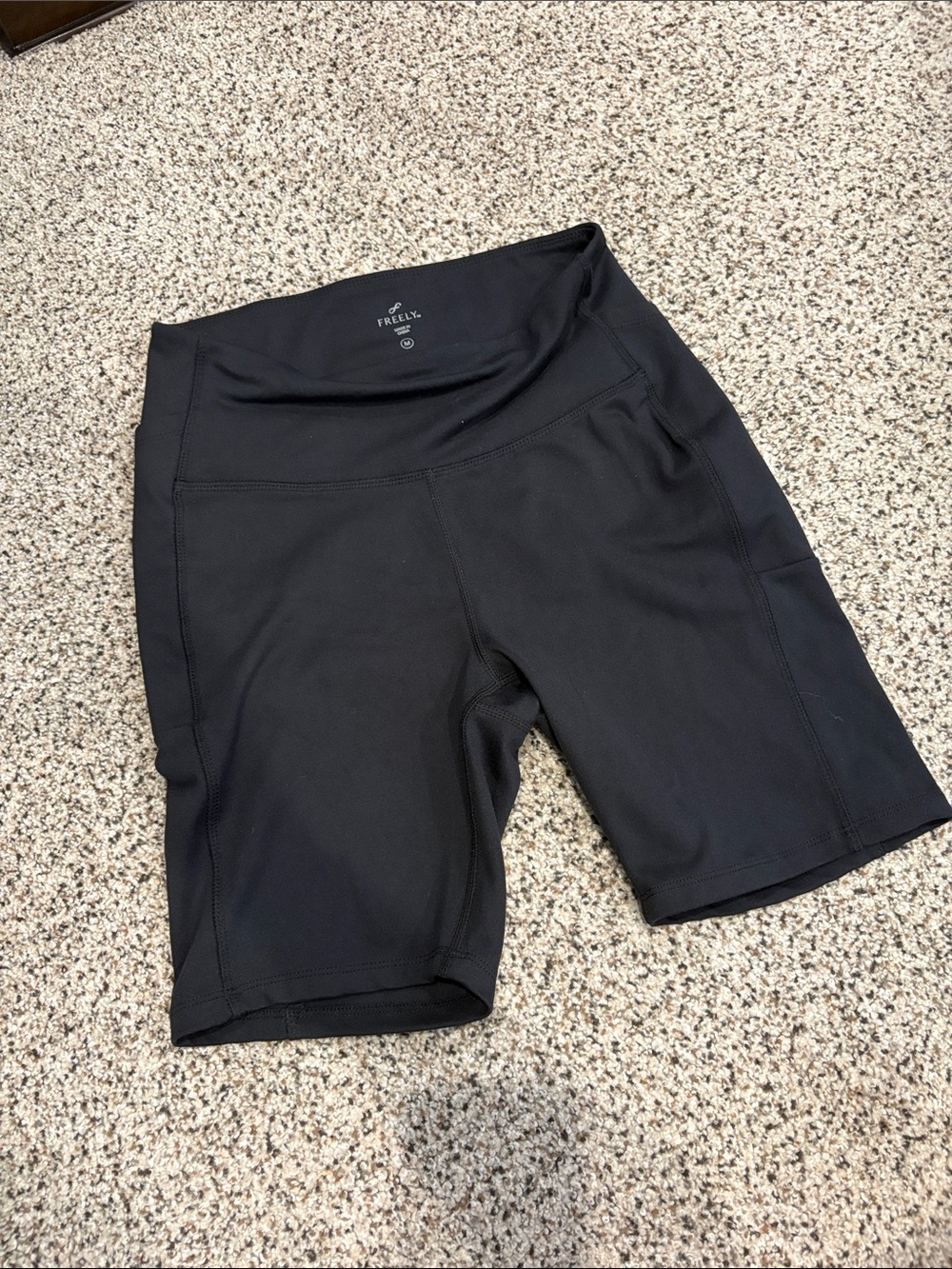 Freefly Women's Black High-Rise Bike Shorts with Side Pockets